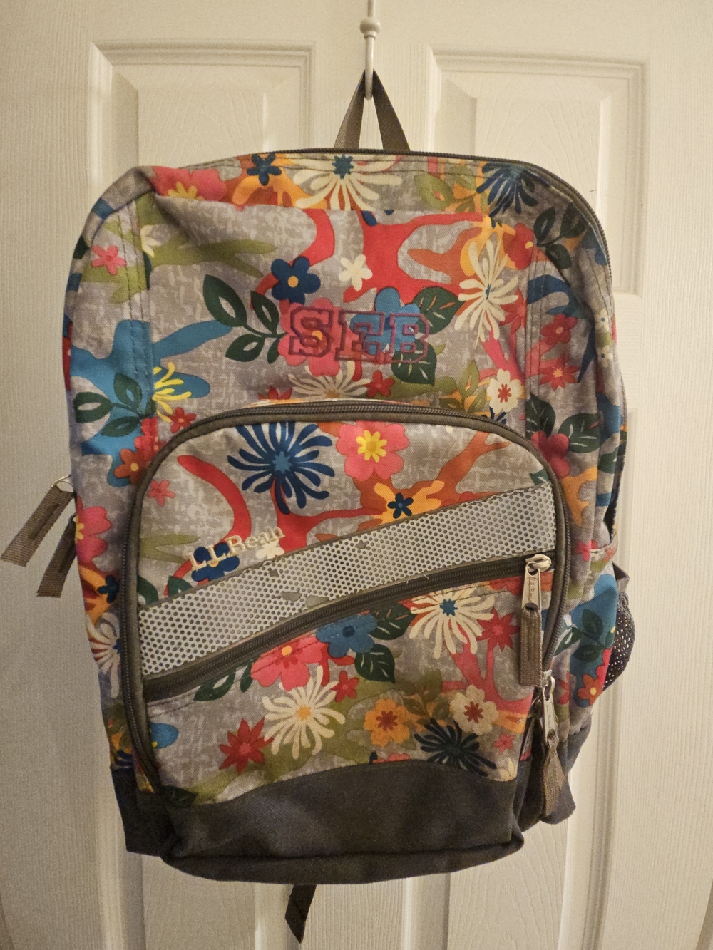 L.L. Bean Floral Multi-Color Deluxe Backpack